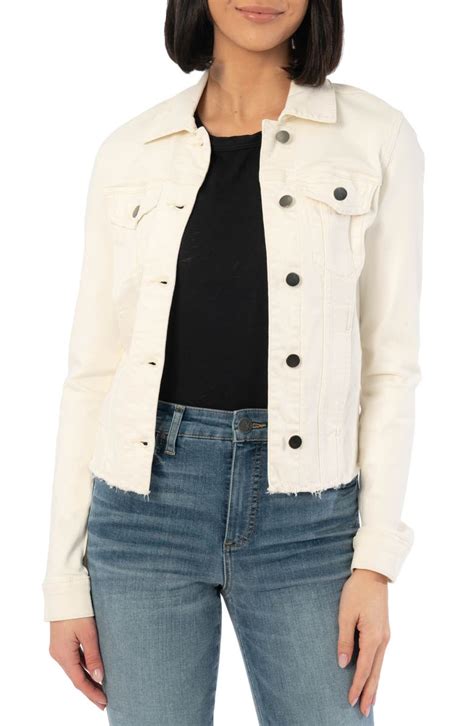 kut from the kloth julia denim jacket|kut denim crop jacket.